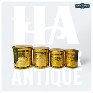 Brass Jar Container Set of 4 –  Decorative Storage Jars
