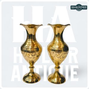 Brass Flower Pot Set of 2 –  Planters for Home, Garden, and Temple Decor