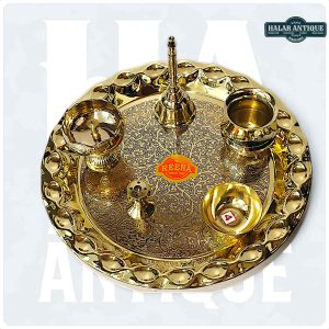 Brass Puja Thali Set – Usefull for Religious Ceremonies and Rituals